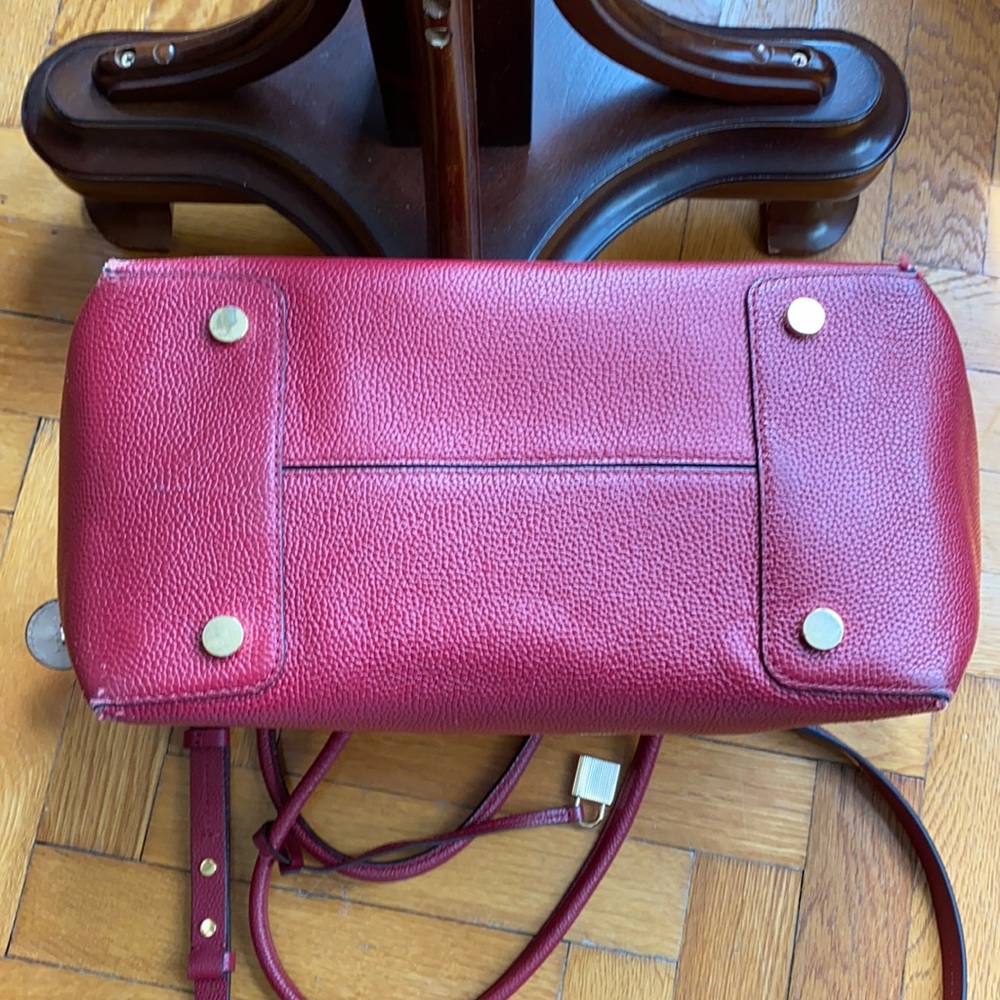 MICHAEL Michael Kors Mercer Large Leather Satchel Cherry Red - Picture 9 of 13